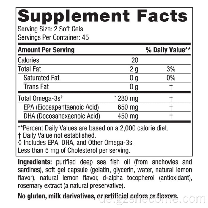 Omega 3 Fischöl Antioxidans unterstützen Omega3 Softgele